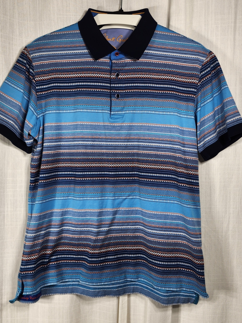 Blue Striped Men's Polo Shirt